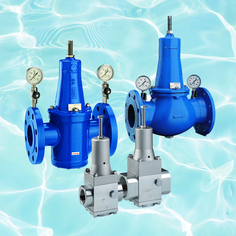 Pressure reducing direct action valves